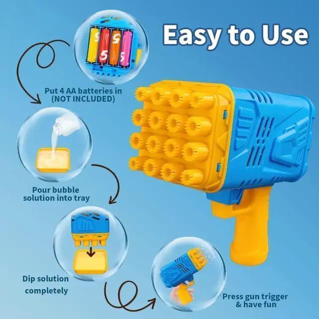 Exciting Multicolor Bubble Gun - 1 Pc Plastic Fun Toy for Kids - Urban Gadgets